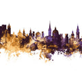 Salzburg Austria Skyline Purple & Gold Mural Wallpaper - pure wallpaper artwork