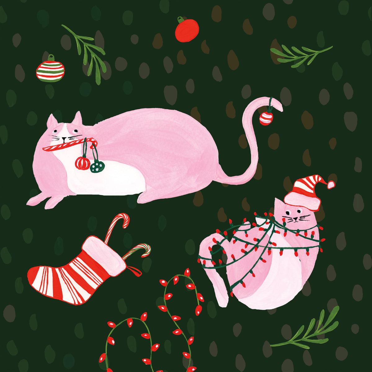 Mischief Kitty Christmas V Mural Wallpaper - pure wallpaper artwork