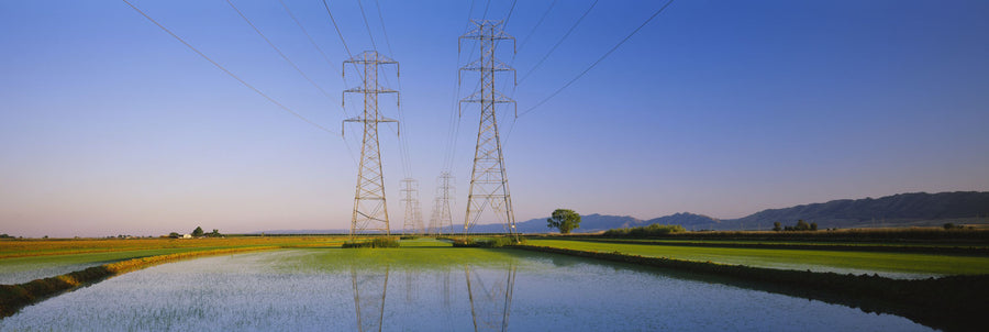 Rural Power Lines Mural Wallpaper
