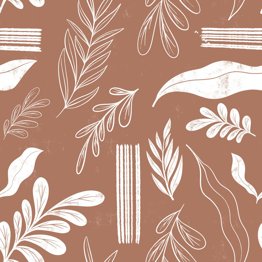 Autumn Leaves Brown Mural Wallpaper