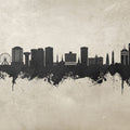 Virginia Beach Skyline Concrete Mural Wallpaper - pure wallpaper artwork
