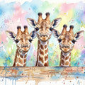 Giraffes - Cute Baby Animals Series Mural Wallpaper - pure wallpaper artwork