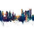 Oakland California Skyline Blue & Bronze Mural Wallpaper - pure wallpaper artwork