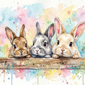Rabbits II - Cute Baby Animals Series Mural Wallpaper - pure wallpaper artwork
