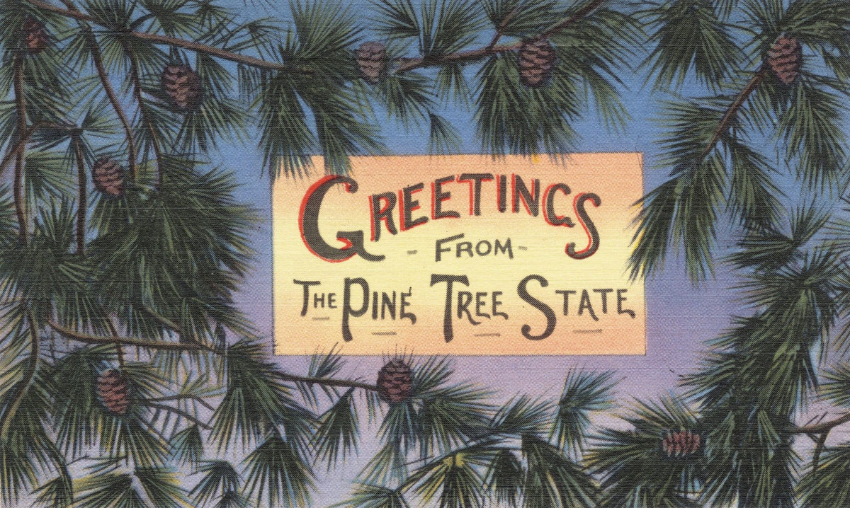 Greetings From Pine Tree State Mural Wallpaper - pure wallpaper artwork