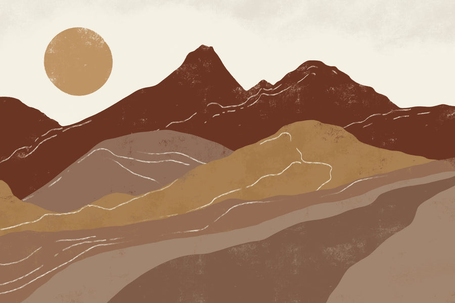 Beige Peruvian Trails Mural Wallpaper