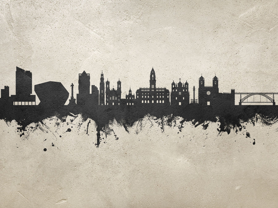 Porto Portugal Skyline Concrete Mural Wallpaper