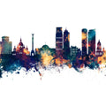 Kyiv Ukraine Skyline Blue & Bronze Mural Wallpaper - pure wallpaper artwork