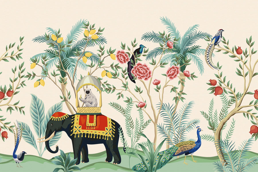 Tropical Palace Garden Mural Wallpaper