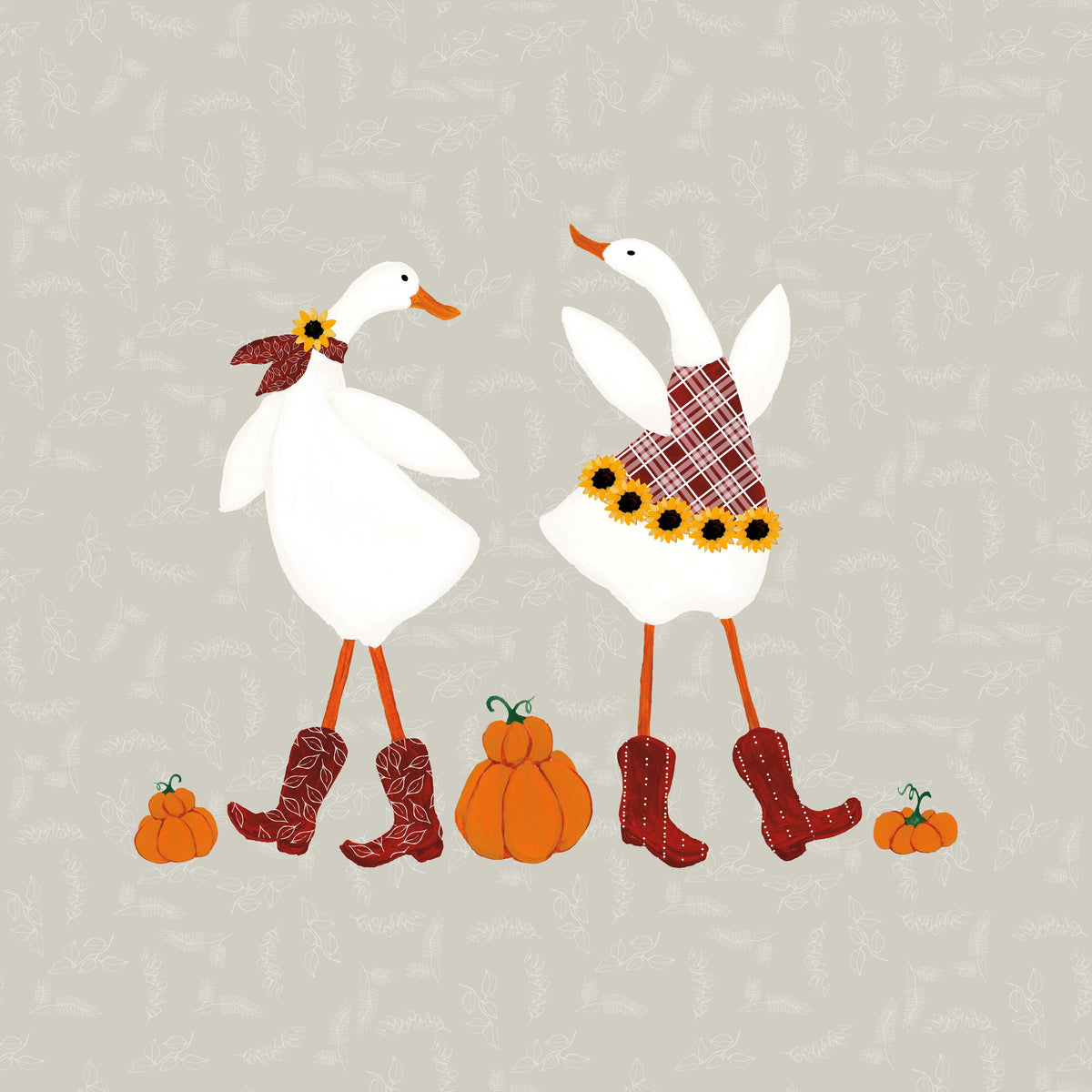 Ducks in the Pumpkin Patch VII Mural Wallpaper - pure wallpaper artwork