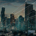 Connected Cityscape Mural Wallpaper - pure wallpaper artwork
