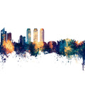 Islamabad Pakistan Skyline Blue & Bronze Mural Wallpaper - pure wallpaper artwork