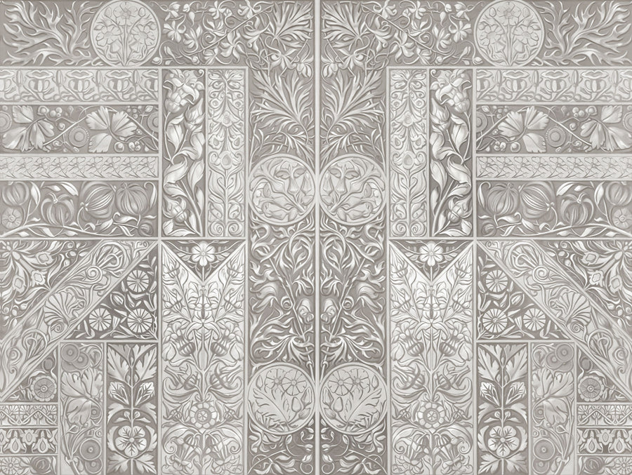 Flower Collection, Ecru Mural Wallpaper