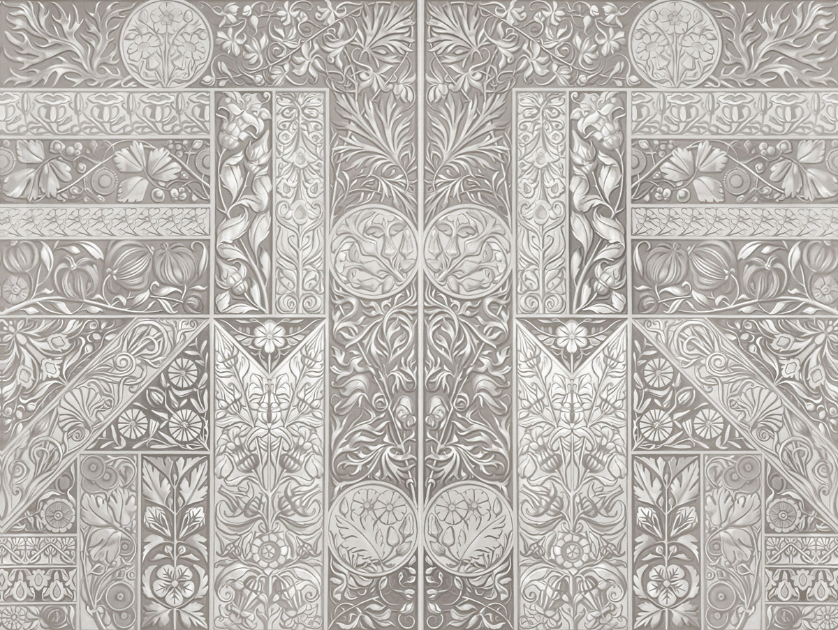 Flower Collection, Ecru Mural Wallpaper - pure wallpaper artwork