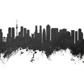 Tokyo Japan Skyline Black & White Mural Wallpaper - pure wallpaper artwork