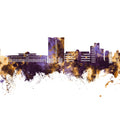 Telford England Skyline Purple & Gold Mural Wallpaper - pure wallpaper artwork