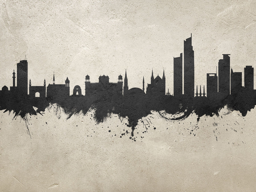 Karachi Pakistan Skyline Concrete Mural Wallpaper