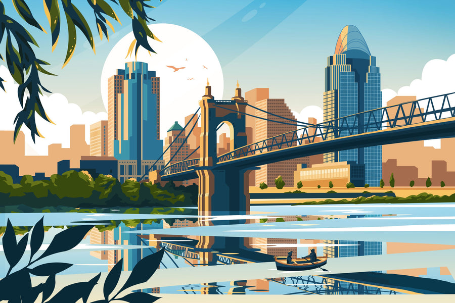 Travel Cincinnati Mural Wallpaper