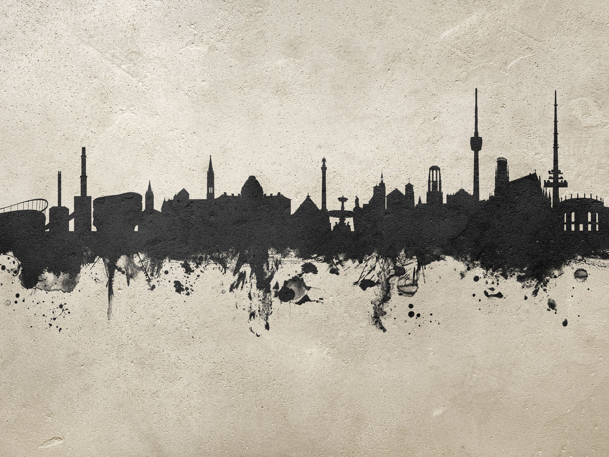 Stuttgart Germany Skyline Concrete Mural Wallpaper - pure wallpaper artwork