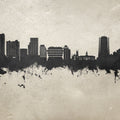 Stamford Connecticut Skyline Concrete Mural Wallpaper - pure wallpaper artwork