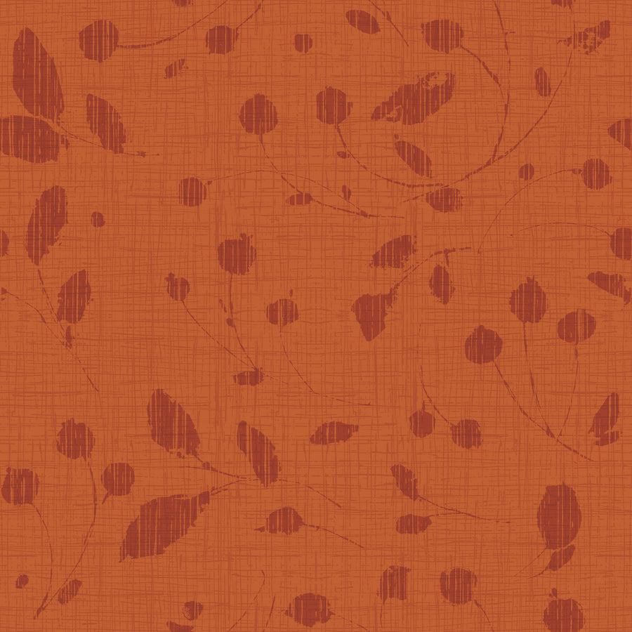 Time to Share Florals Orange Mural Wallpaper