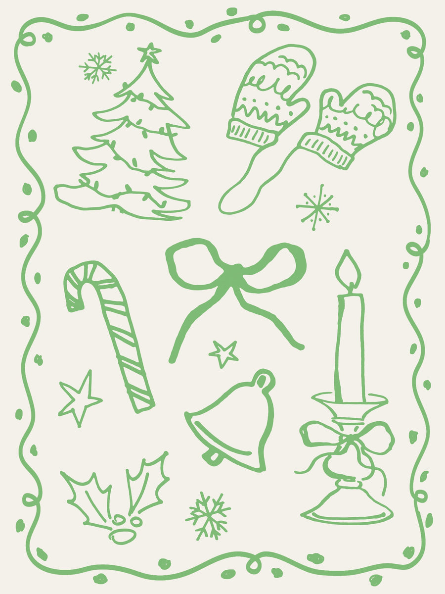 Christmas Doodle VIII Mural Wallpaper