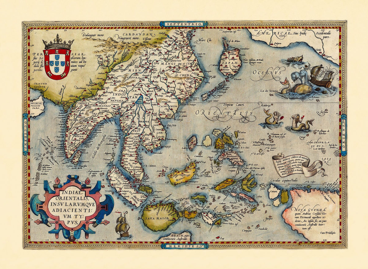 World Map Wallpaper Mural – Map Wall Mural – Old Map of Southeast Asia, 1570