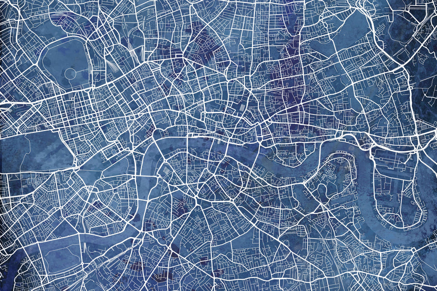 Central London Blue Mural Wallpaper