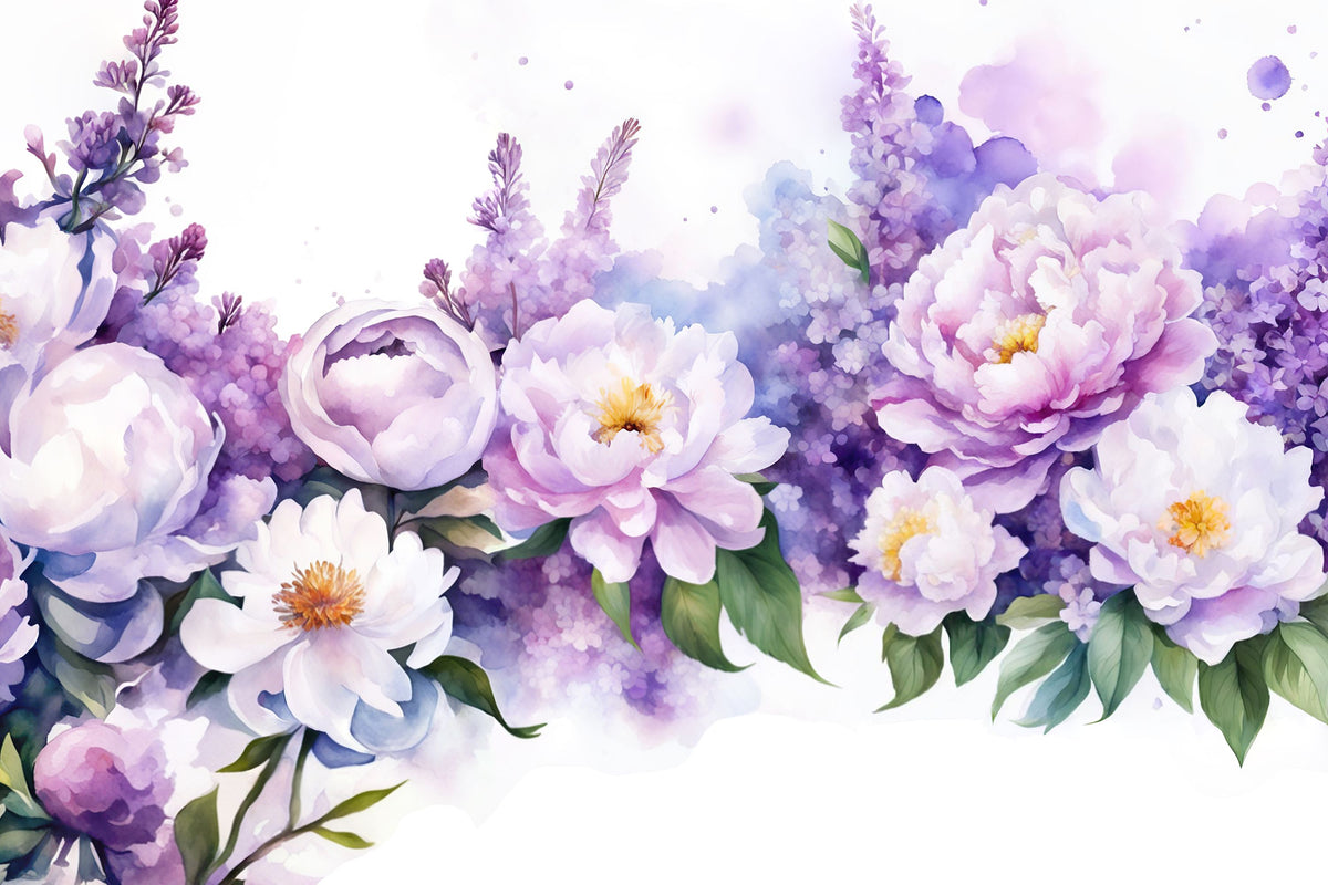 Peony Melody Bright Mural Wallpaper - pure wallpaper artwork