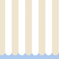 Scalloped Circus Stripes, Beige Mural Wallpaper - pure wallpaper artwork