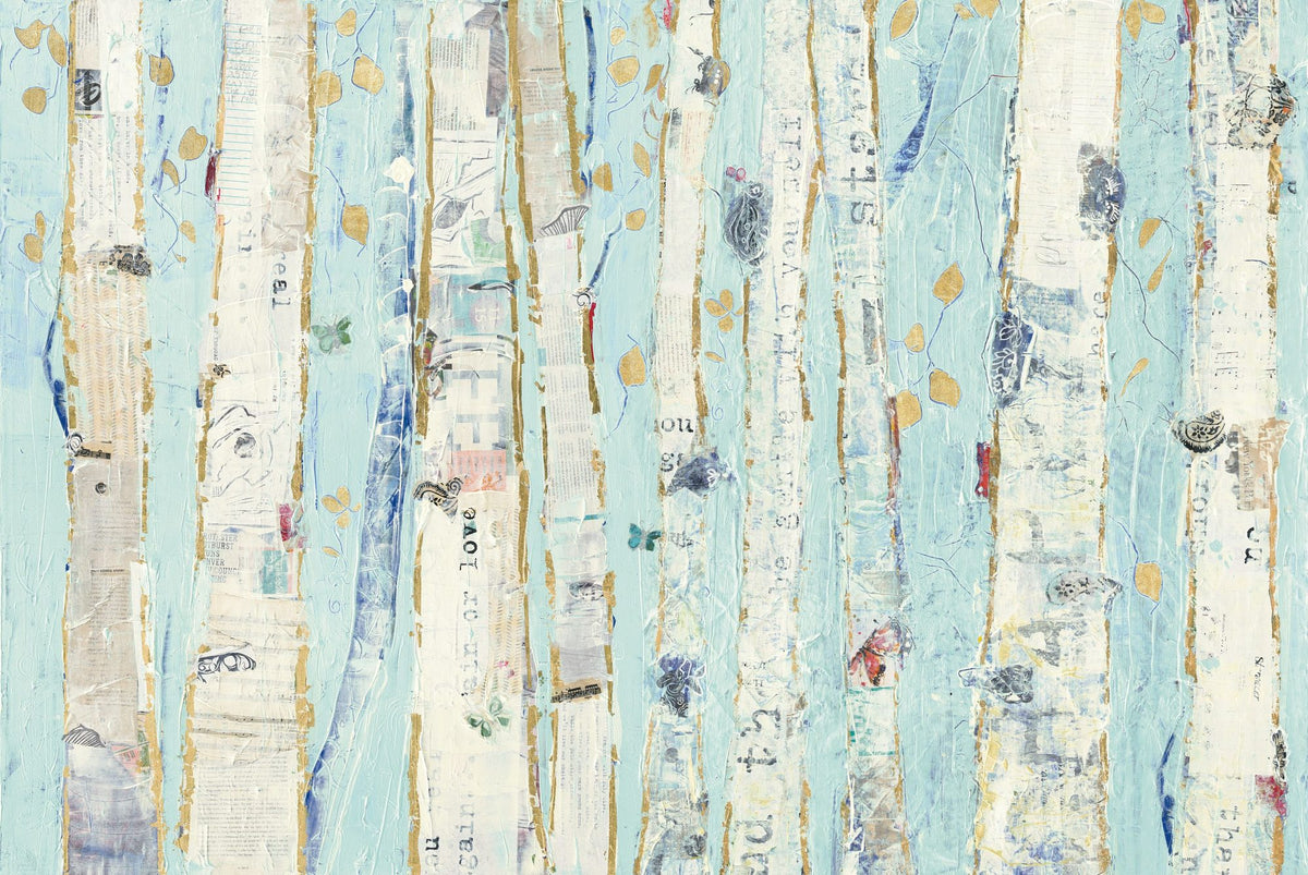 Far From Blue III Gold Leaves Mural Wallpaper - pure wallpaper artwork