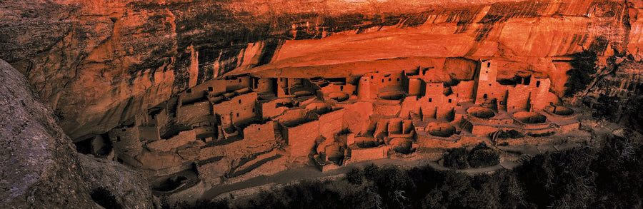Ancient Mesa Dwelling Red Mural Wallpaper