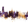 Fribourg Switzerland Skyline Purple & Gold Mural Wallpaper - pure wallpaper artwork