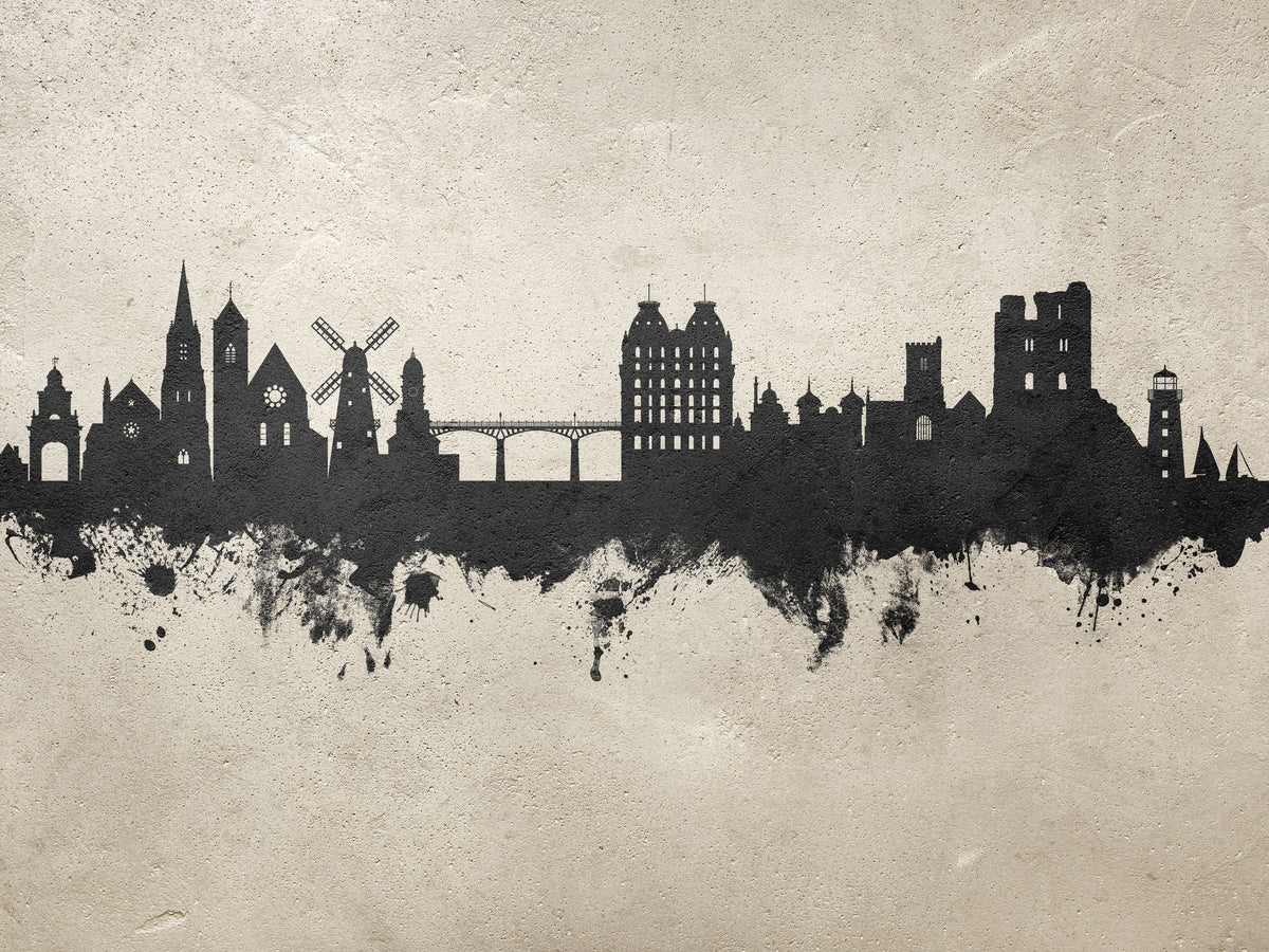 Scarborough England Skyline Concrete Mural Wallpaper - pure wallpaper artwork