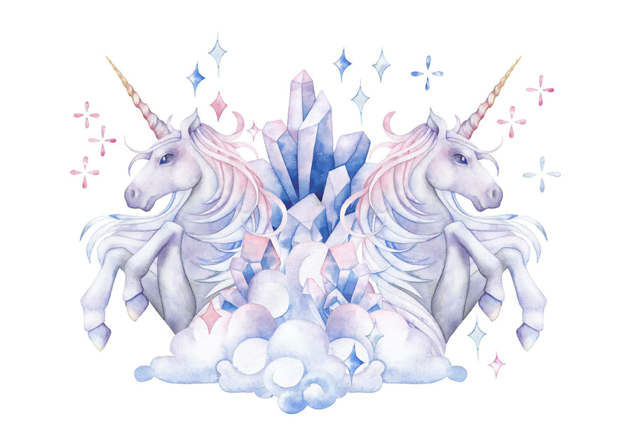 Unicorn Wallpaper Mural – Kids Fantasy Wall Mural – Unicorn Power printable artwork