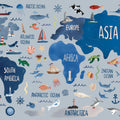 Nautical World Map Mural Wallpaper - pure wallpaper artwork