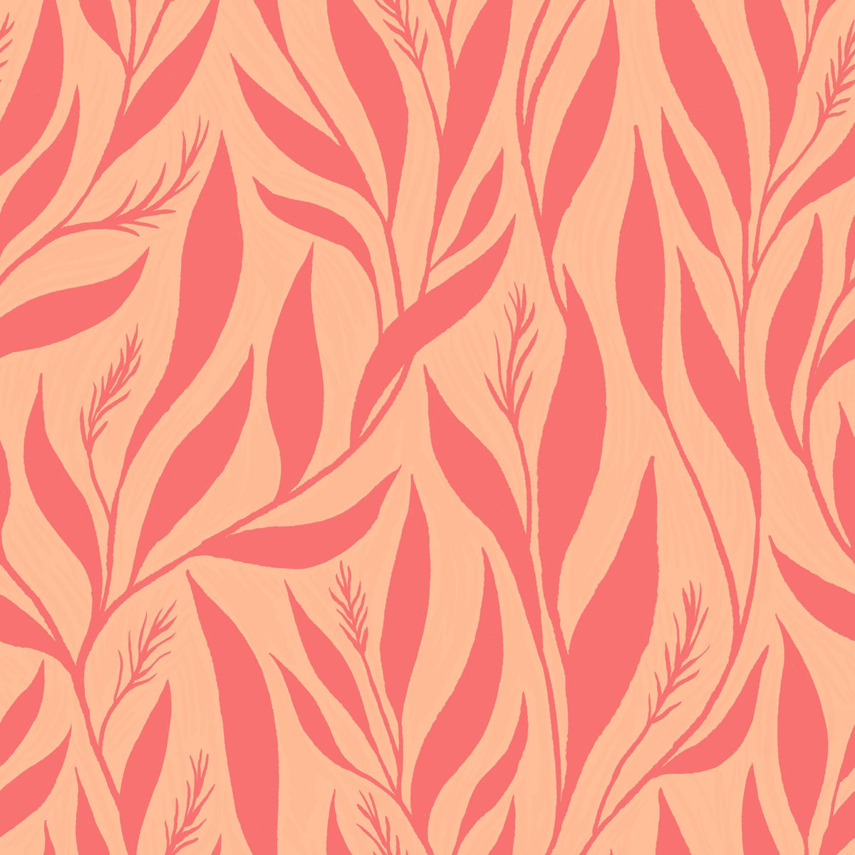 Leavescapes Mural Wallpaper - Red Tone - pure wallpaper artwork