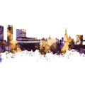 Umeå Skyline Purple & Gold Mural Wallpaper - pure wallpaper artwork