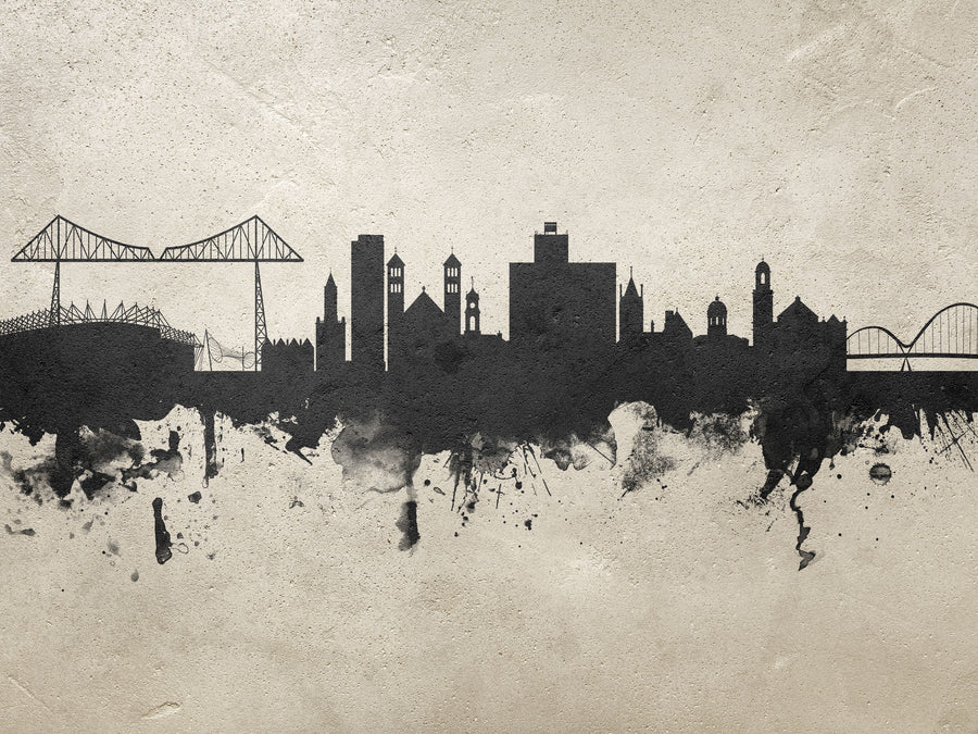 Middlesbrough England Skyline Concrete Mural Wallpaper