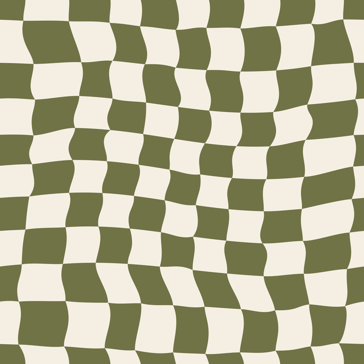 Warped Checkerboard, Olive Mural Wallpaper - pure wallpaper artwork