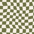Warped Checkerboard, Olive Mural Wallpaper - pure wallpaper artwork