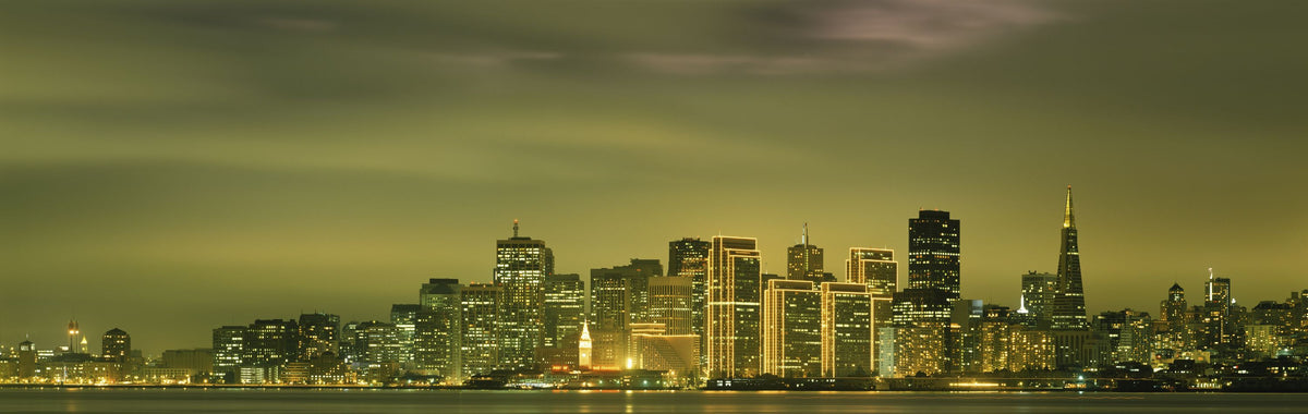 Luminous Pyramid Skyline Mural Wallpaper - pure wallpaper artwork
