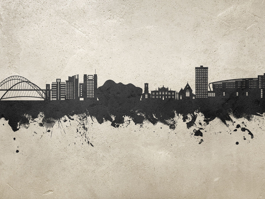 Gateshead England Skyline Concrete Mural Wallpaper
