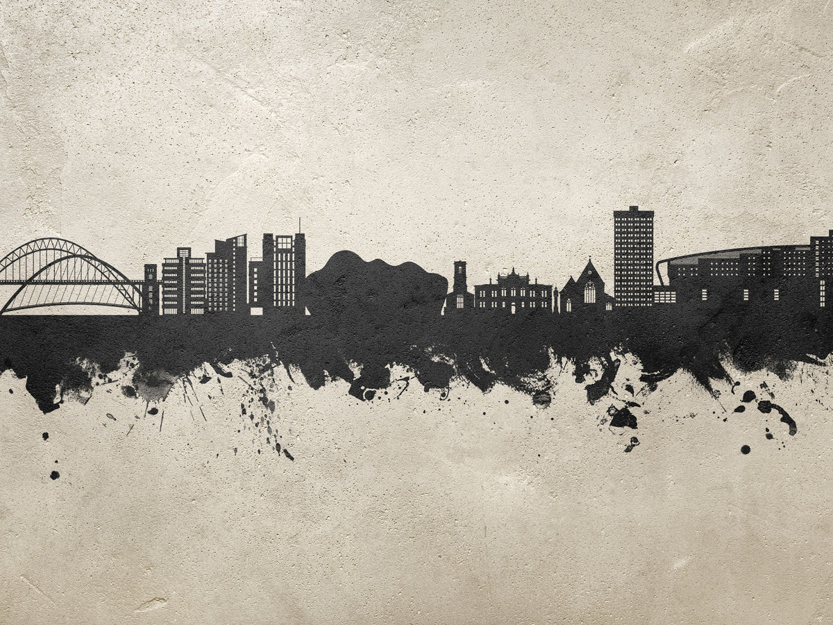 Gateshead England Skyline Concrete Mural Wallpaper - pure wallpaper artwork