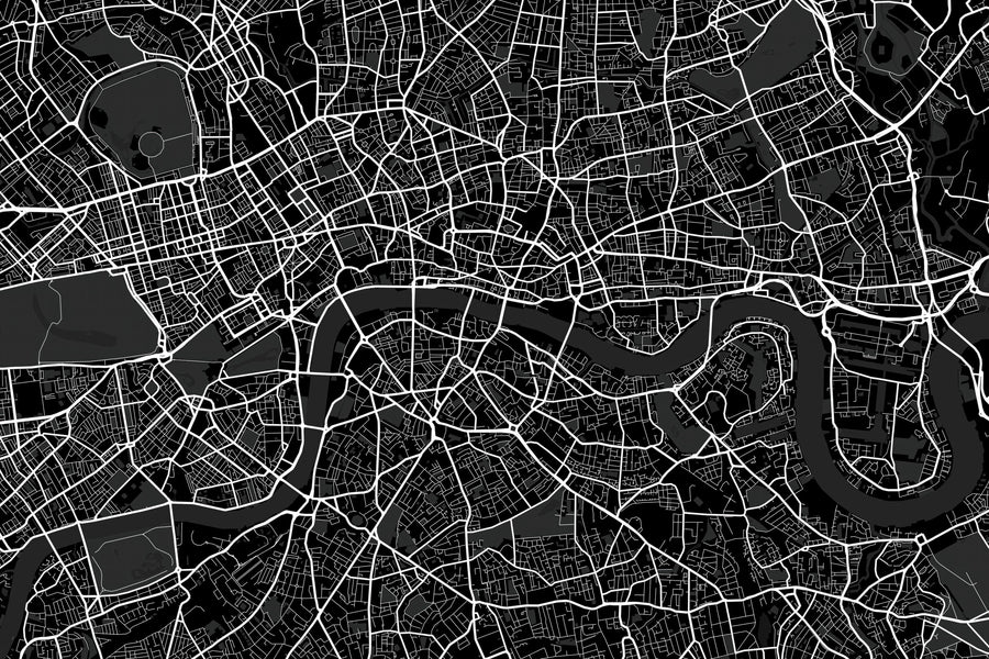Central London Black Mural Wallpaper