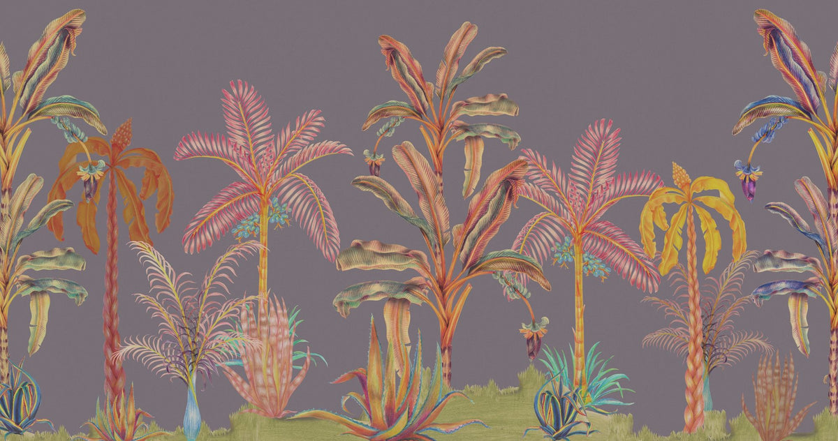Colorful Jungle, Purple Mural Wallpaper - pure wallpaper artwork