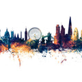 London Skyline Blue & Bronze Mural Wallpaper - pure wallpaper artwork
