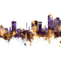 Lexington Kentucky Skyline Purple & Gold Mural Wallpaper - pure wallpaper artwork
