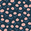Pink Carnations in a Blue Field Mural Wallpaper - pure wallpaper artwork