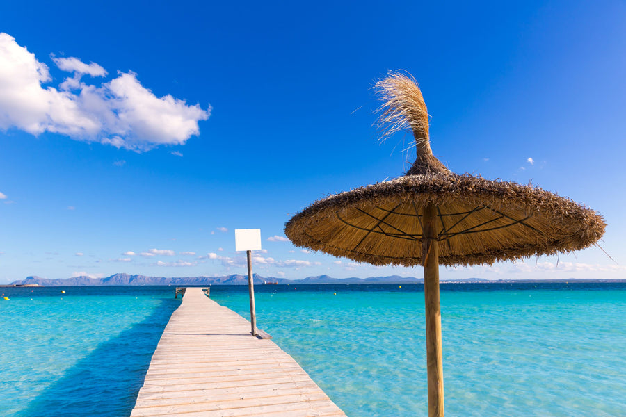 Alcudia Beach Pier Mural Wallpaper